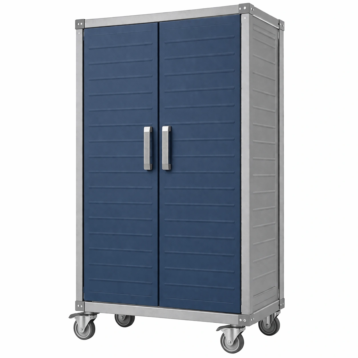 Armario de garaje metálico azul con ruedas 180x90x45 cm-Deconira