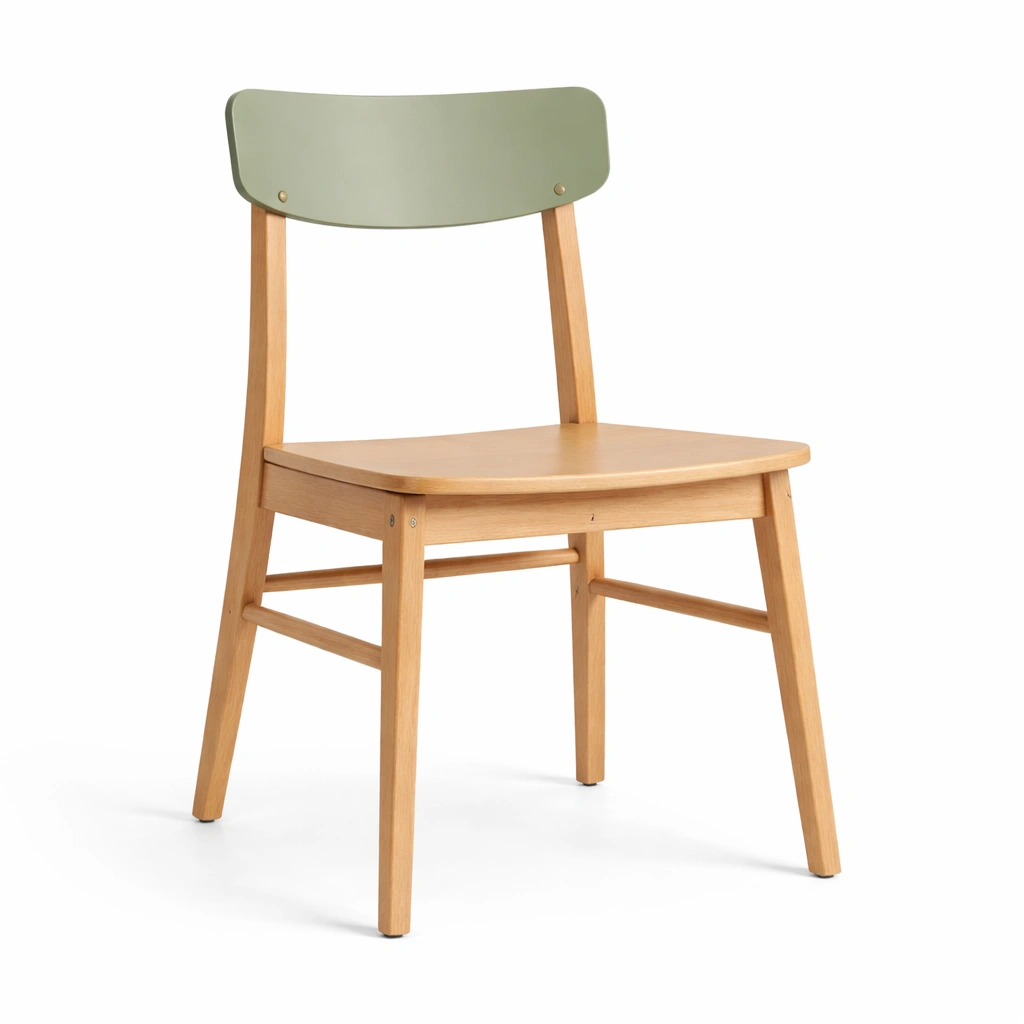 Sedia da pranzo in legno con schienale in mdf verde-LIVVETA