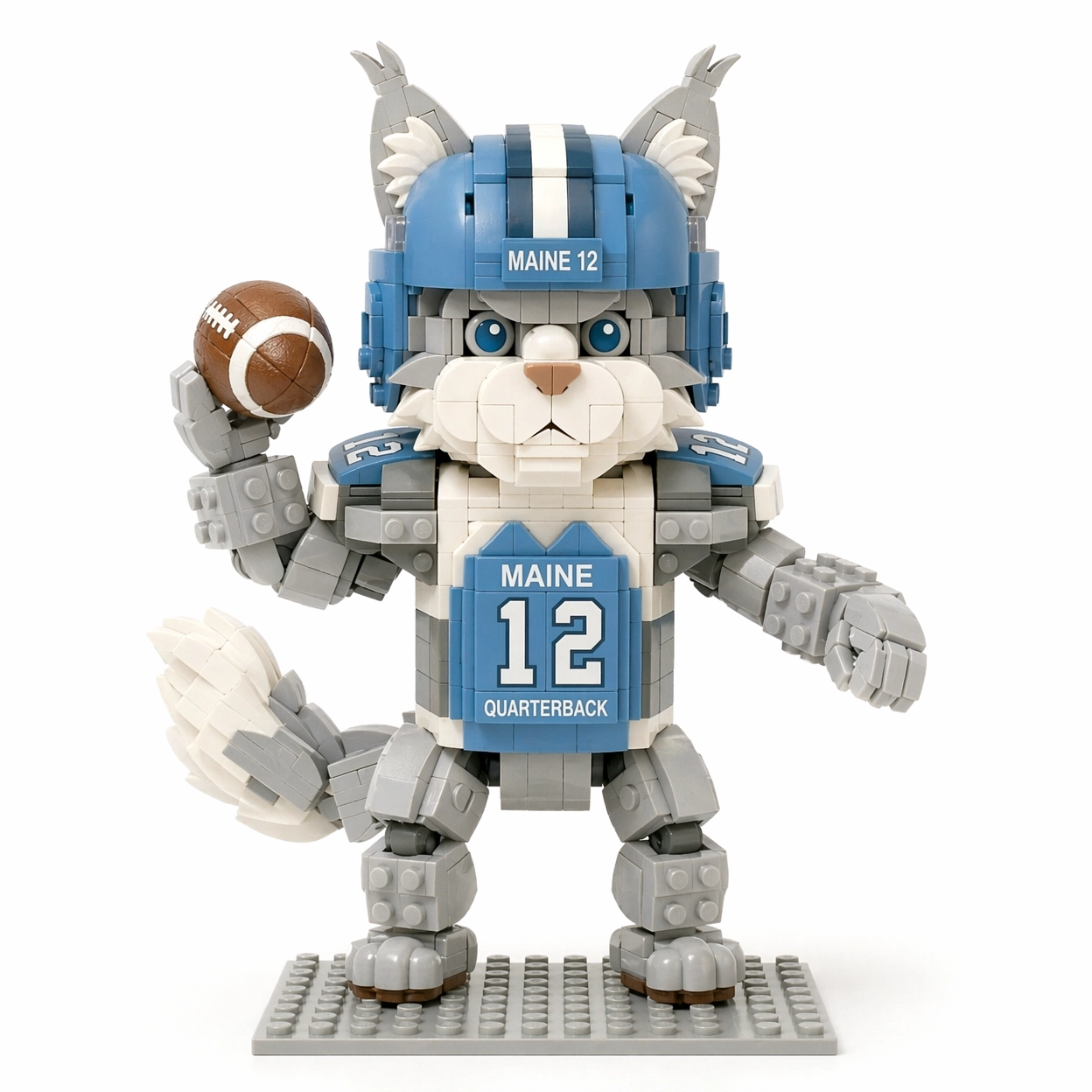 Building Blocks Maine Coon Quarterback Figure