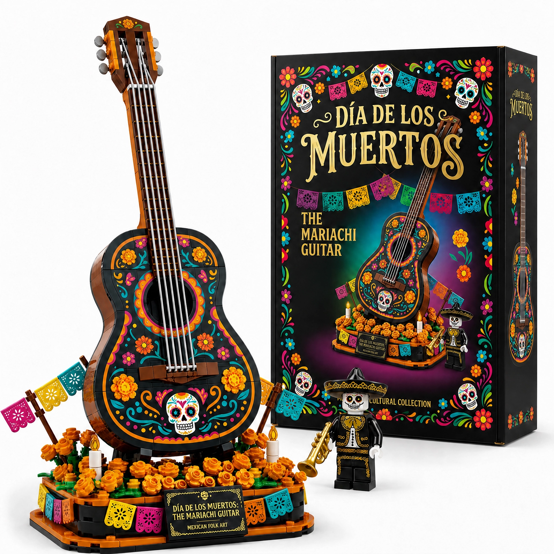 Día de los Muertos: The Mariachi Guitar Folk Art Diorama
