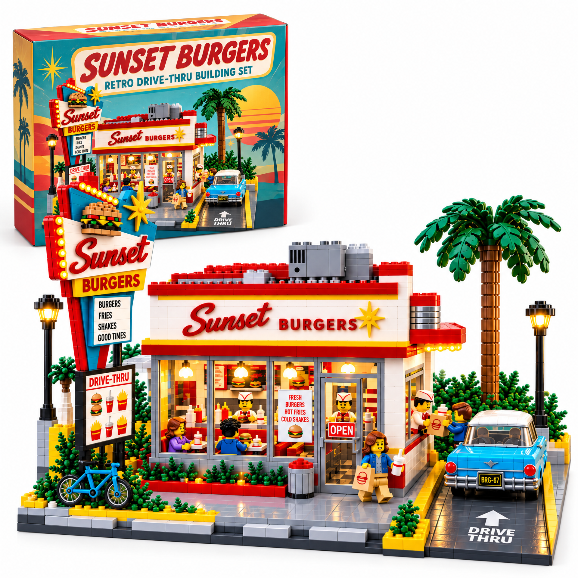 Sunset Burgers Drive-Thru Building Set