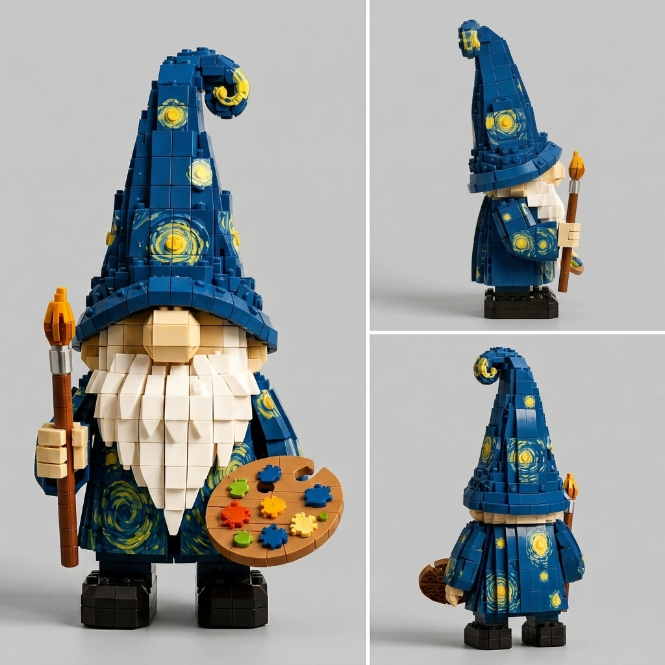 Van Gogh Starry Night Gnome Building Set