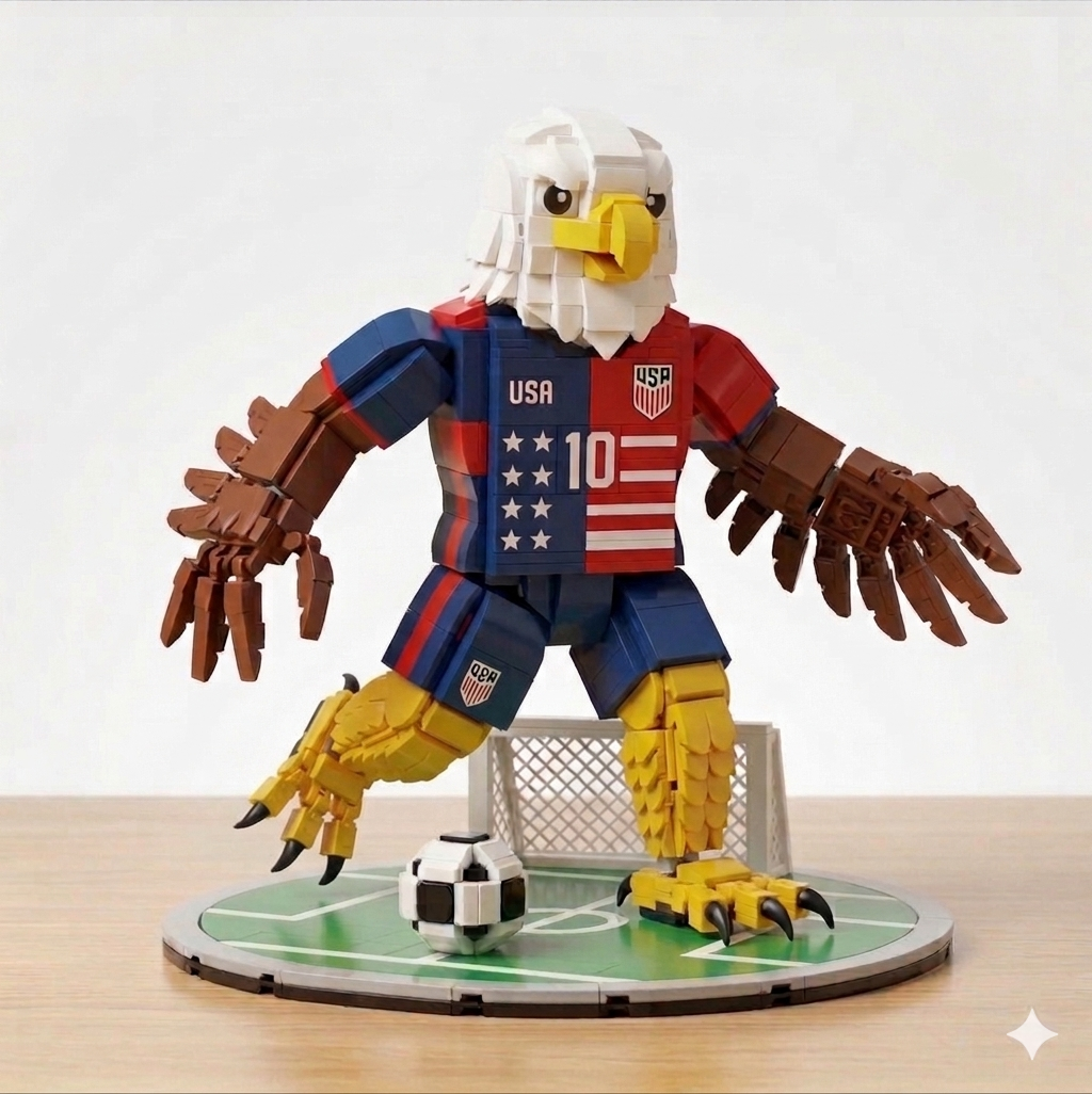 USA Star Soccer Player Building Blocks