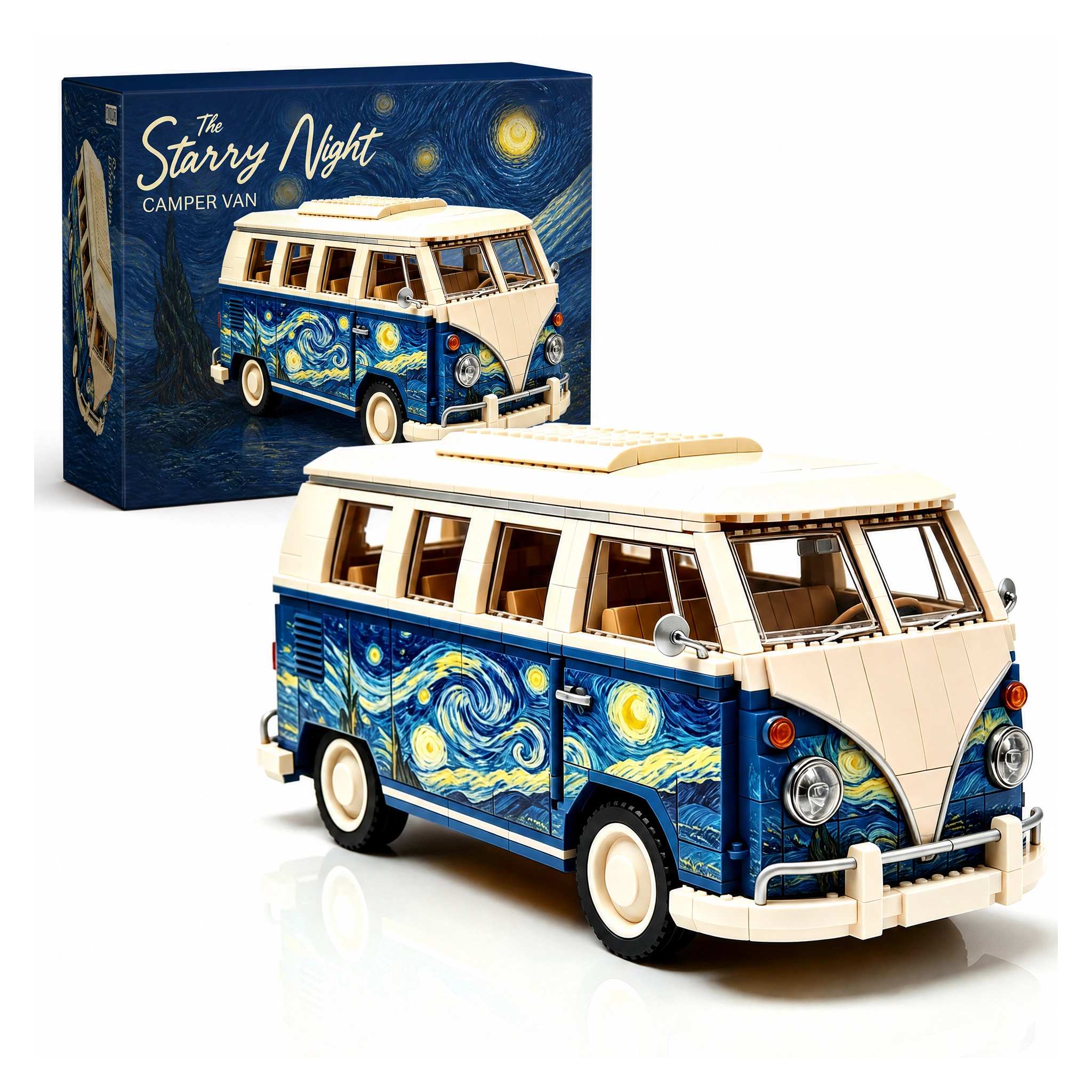 Van Gogh Starry Night Vintage Camper Van Building Set