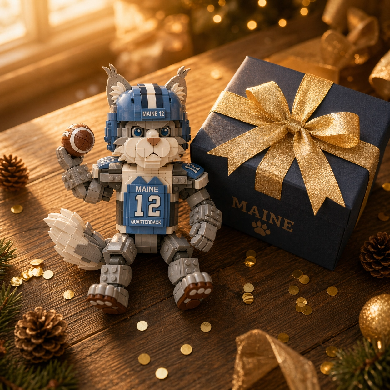 Building Blocks Maine Coon Quarterback Figure