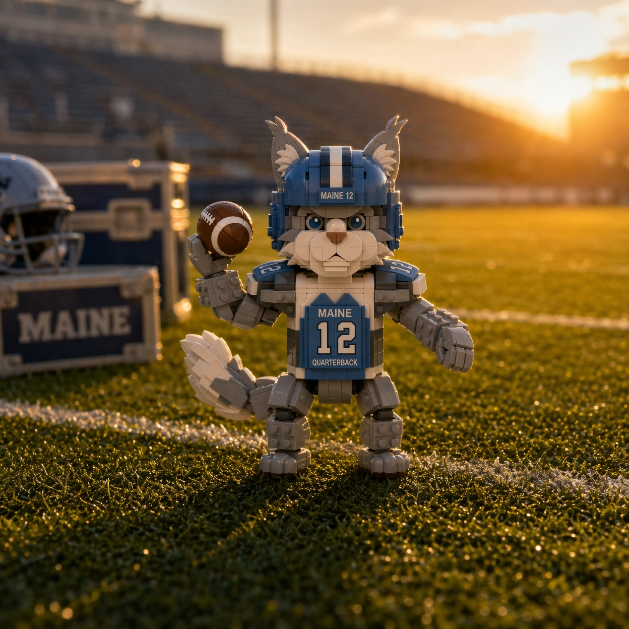 Building Blocks Maine Coon Quarterback Figure