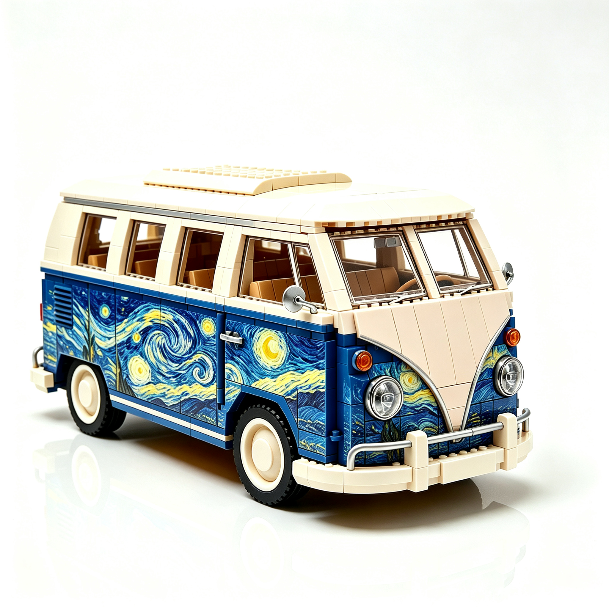 Van Gogh Starry Night Vintage Camper Van Building Set