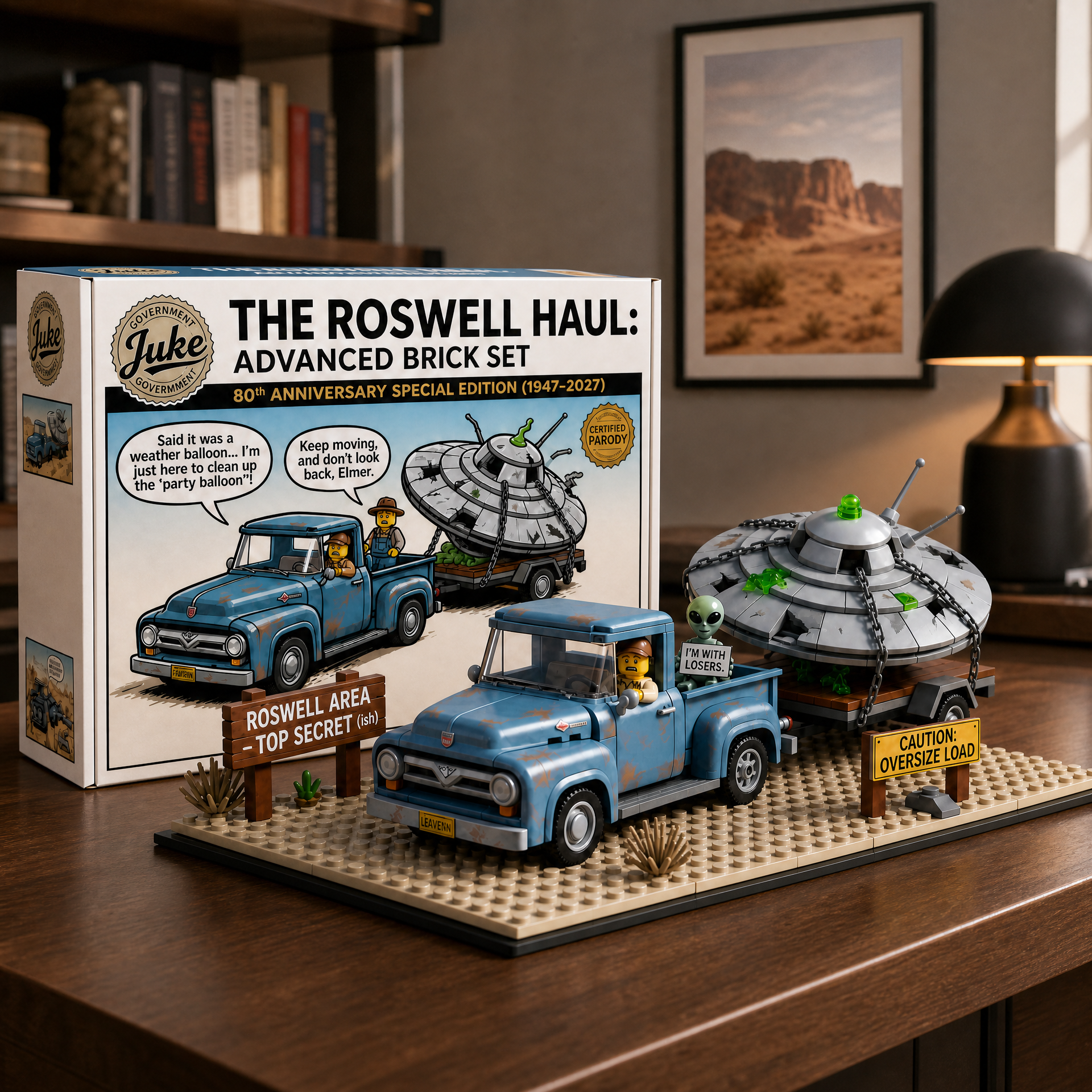 The Roswell Haul Vintage Pickup Truck Building Set