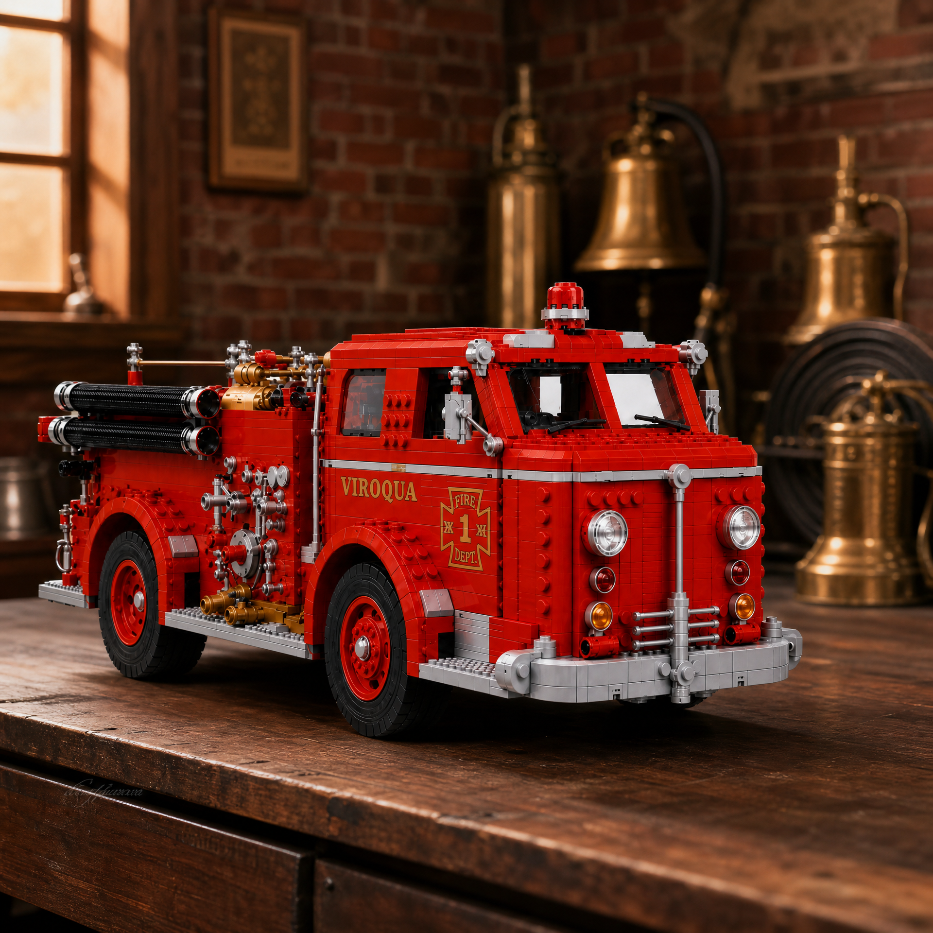 Vintage American Pumper Fire Engine Building Set