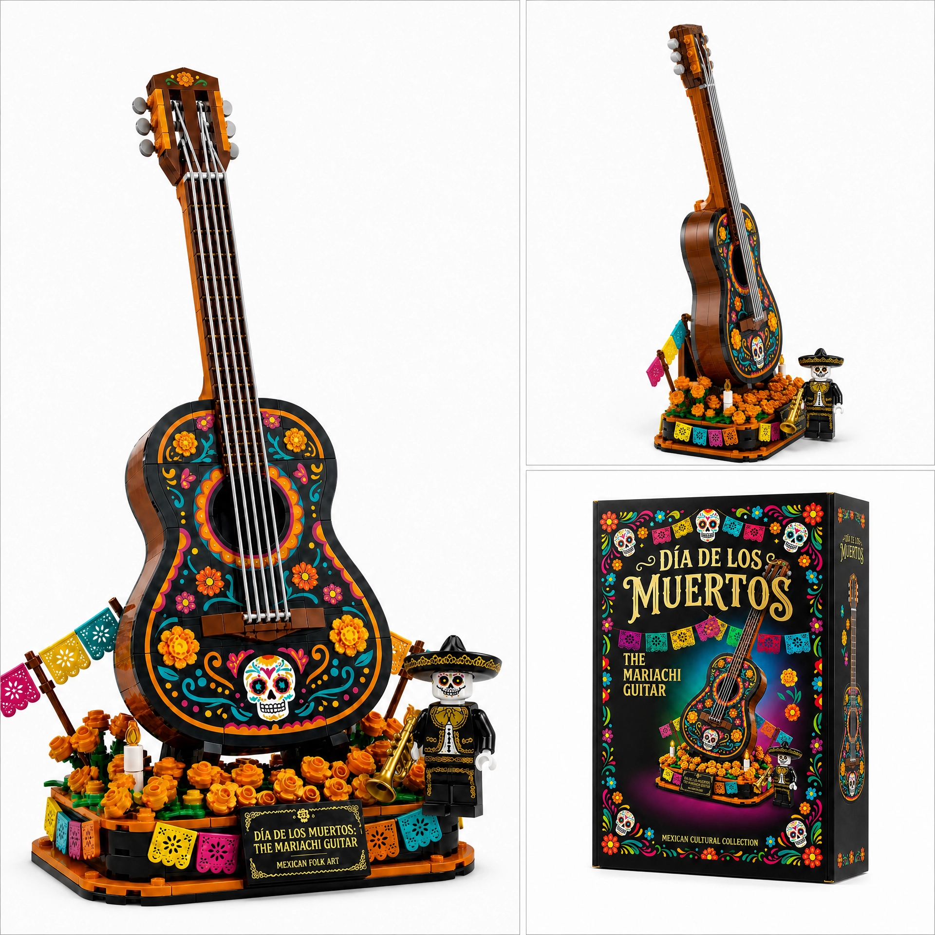 Día de los Muertos: The Mariachi Guitar Folk Art Diorama