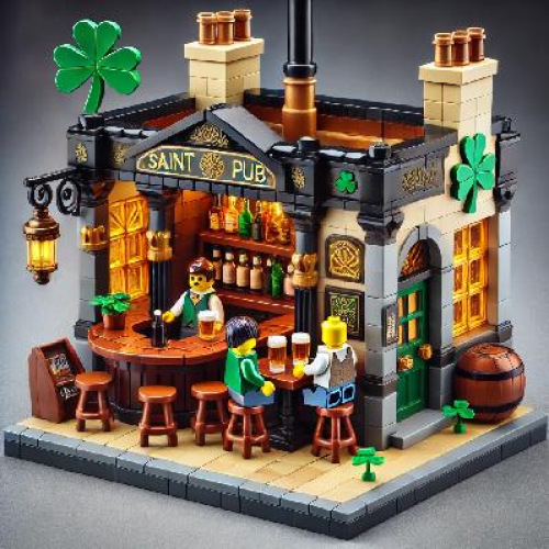 St. Patrick's Day Themed Creative Street View Building Block Toy