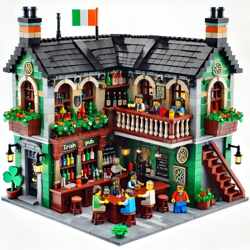 St. Patrick's Day Themed Creative Street View Building Block Toy