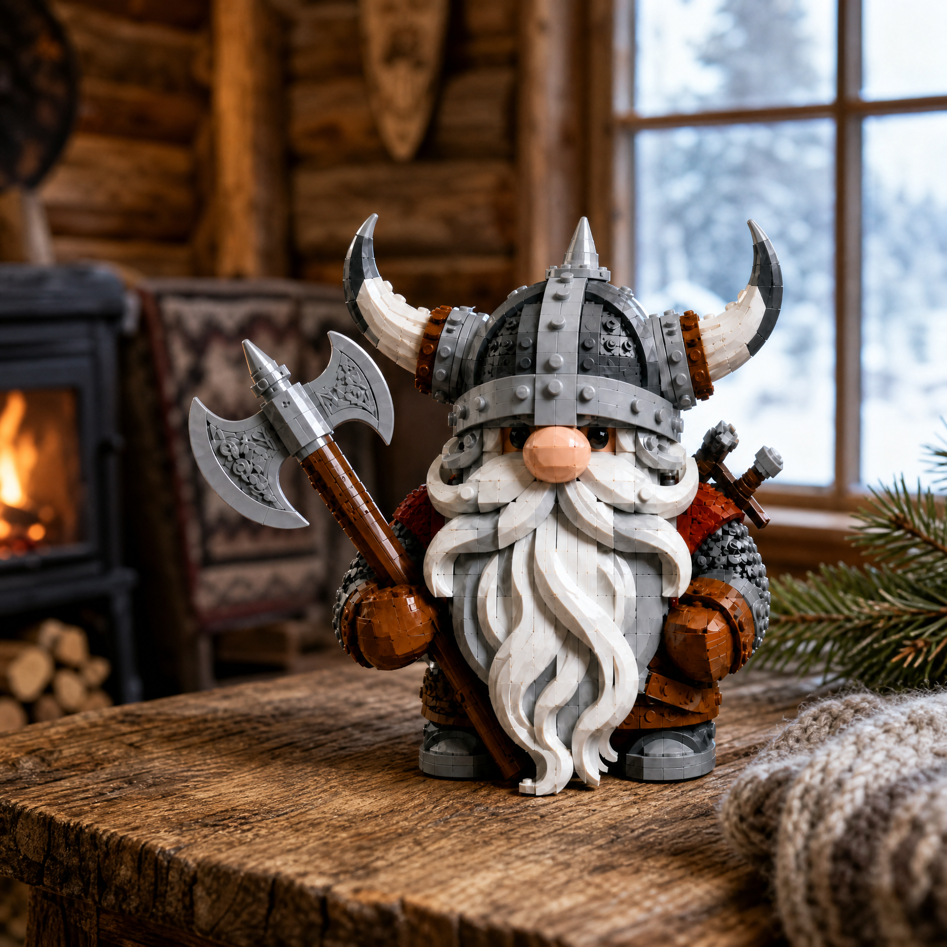 Viking Gnome Nordic Warrior Building Set