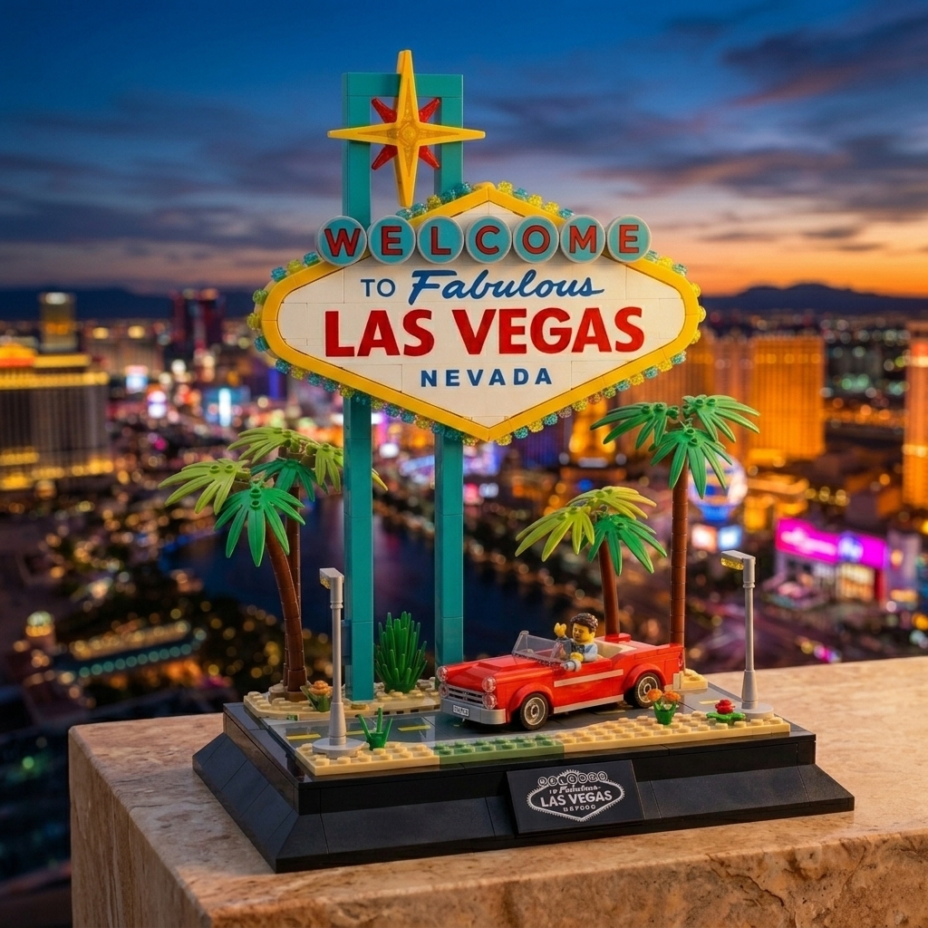 Vegas Strip Landmark: Vintage Road Trip Building Set