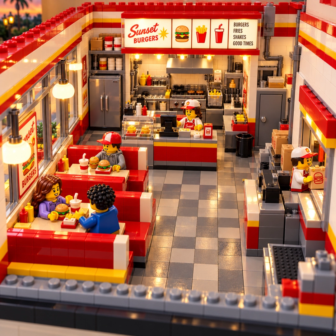 Sunset Burgers Drive-Thru Building Set
