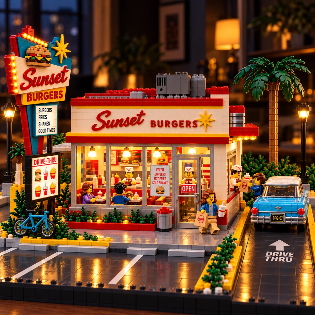 Sunset Burgers Drive-Thru Building Set