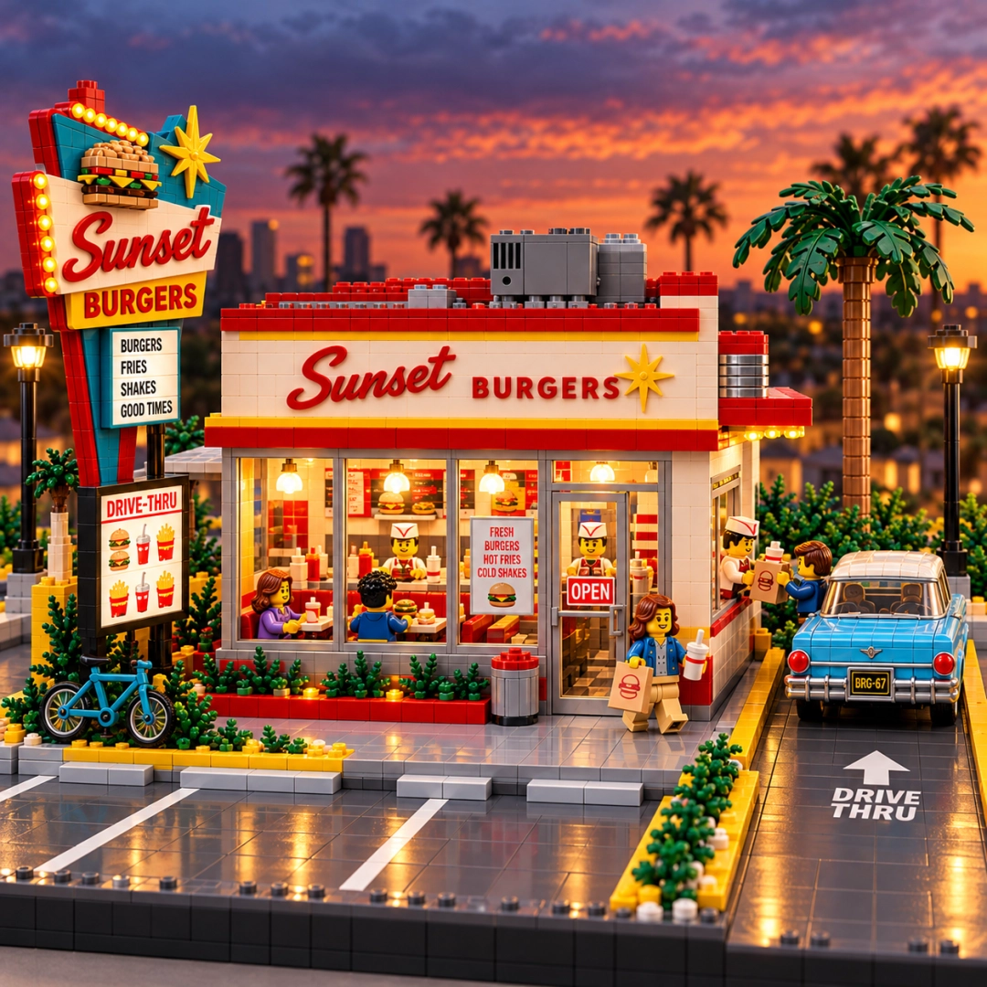 Sunset Burgers Drive-Thru Building Set
