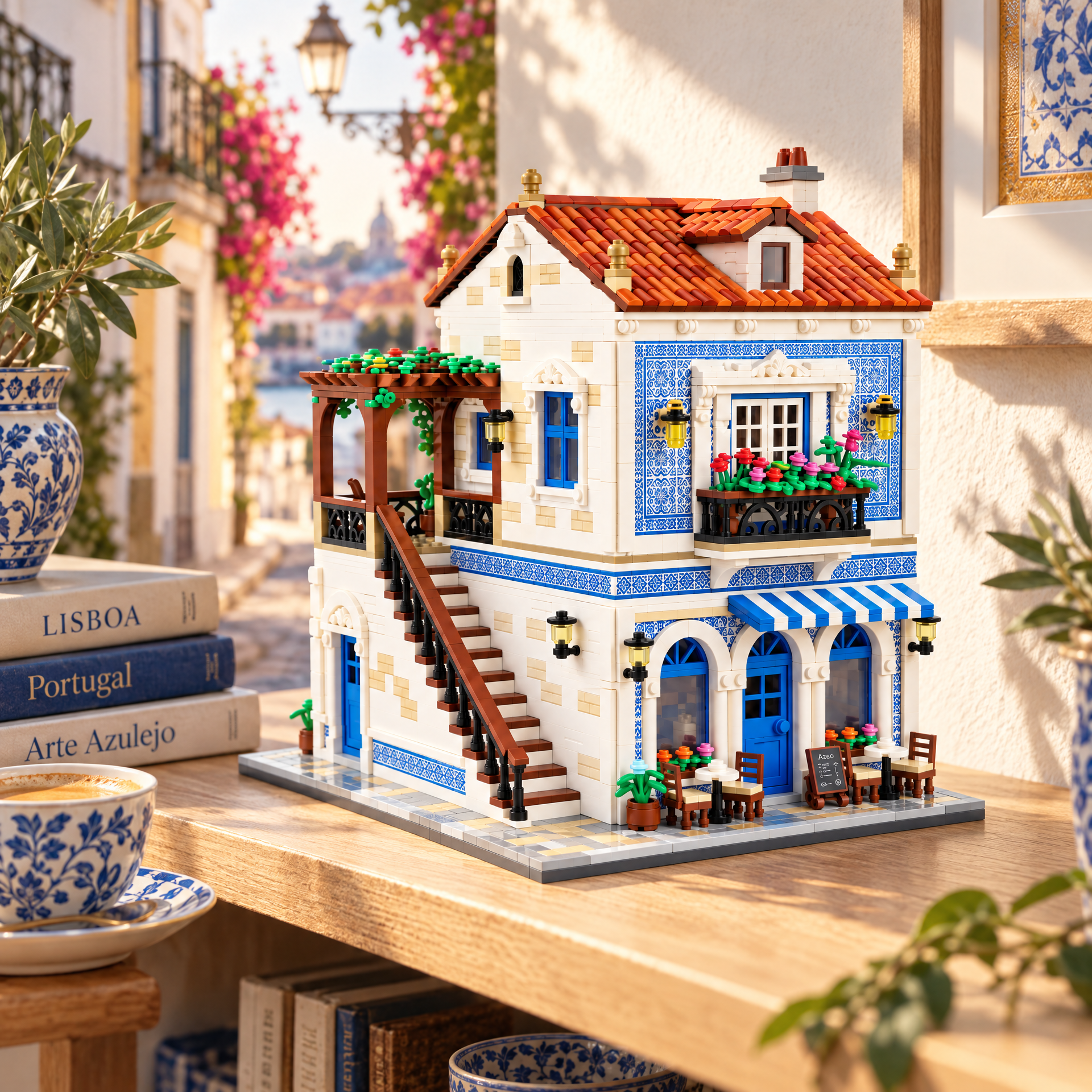 Portuguese Azulejo Café Building Set