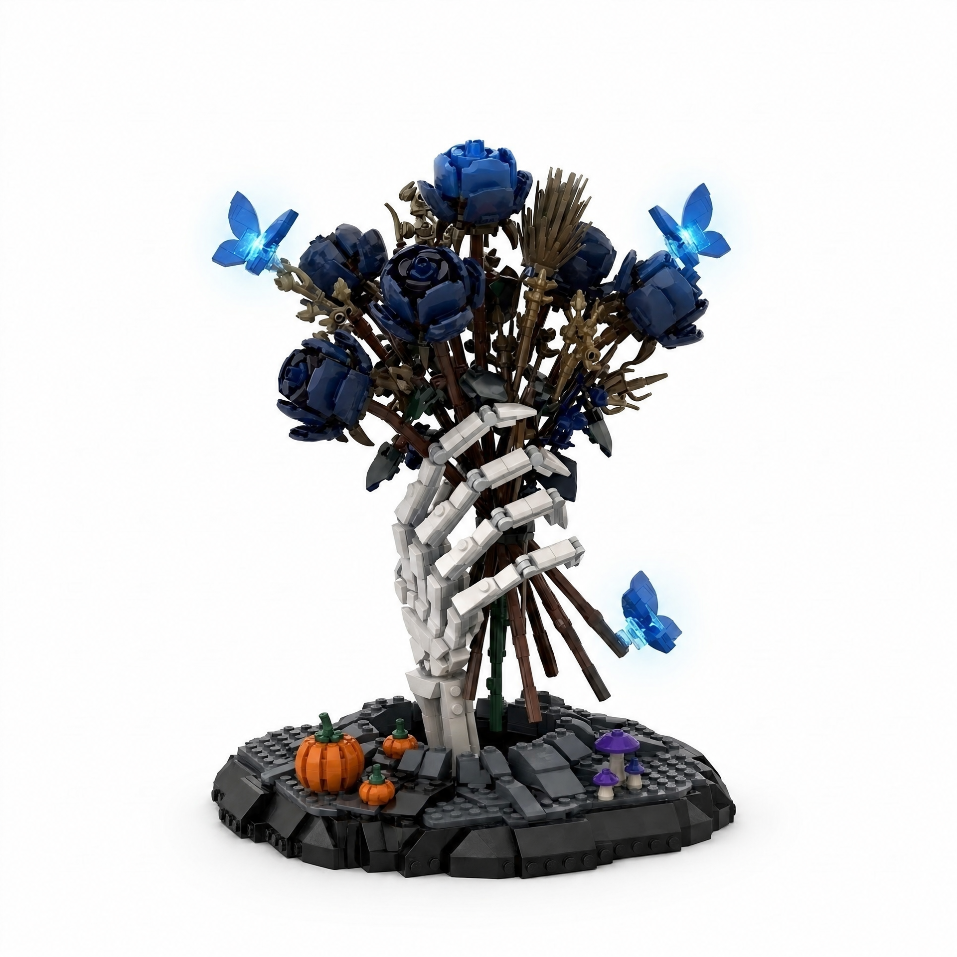 MIDNIGHT BLUE ROSE: A Gothic Bouquet in Bloom