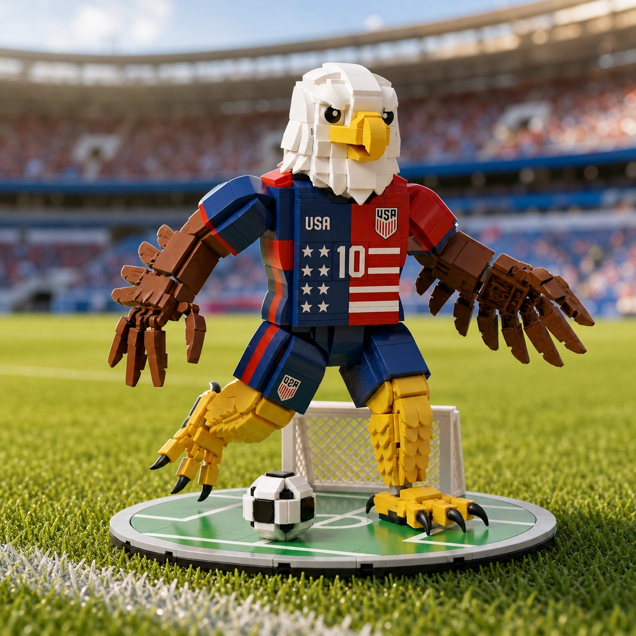USA Star Soccer Player Building Blocks