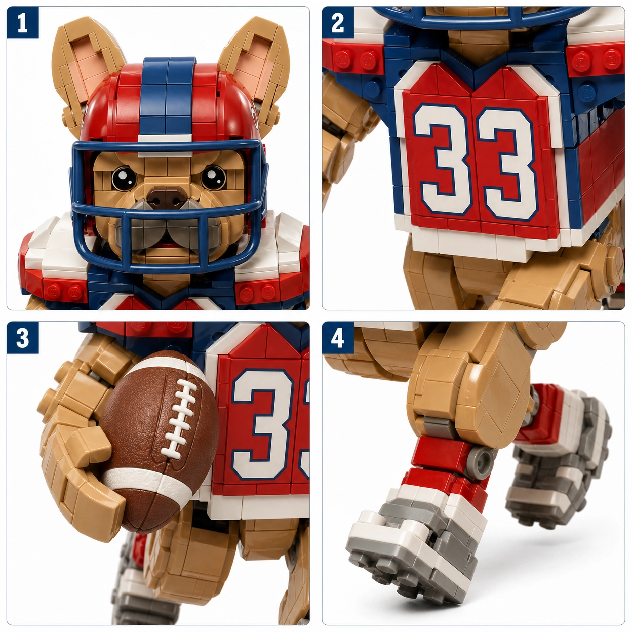 Frenchie Running Back Building Block Toy