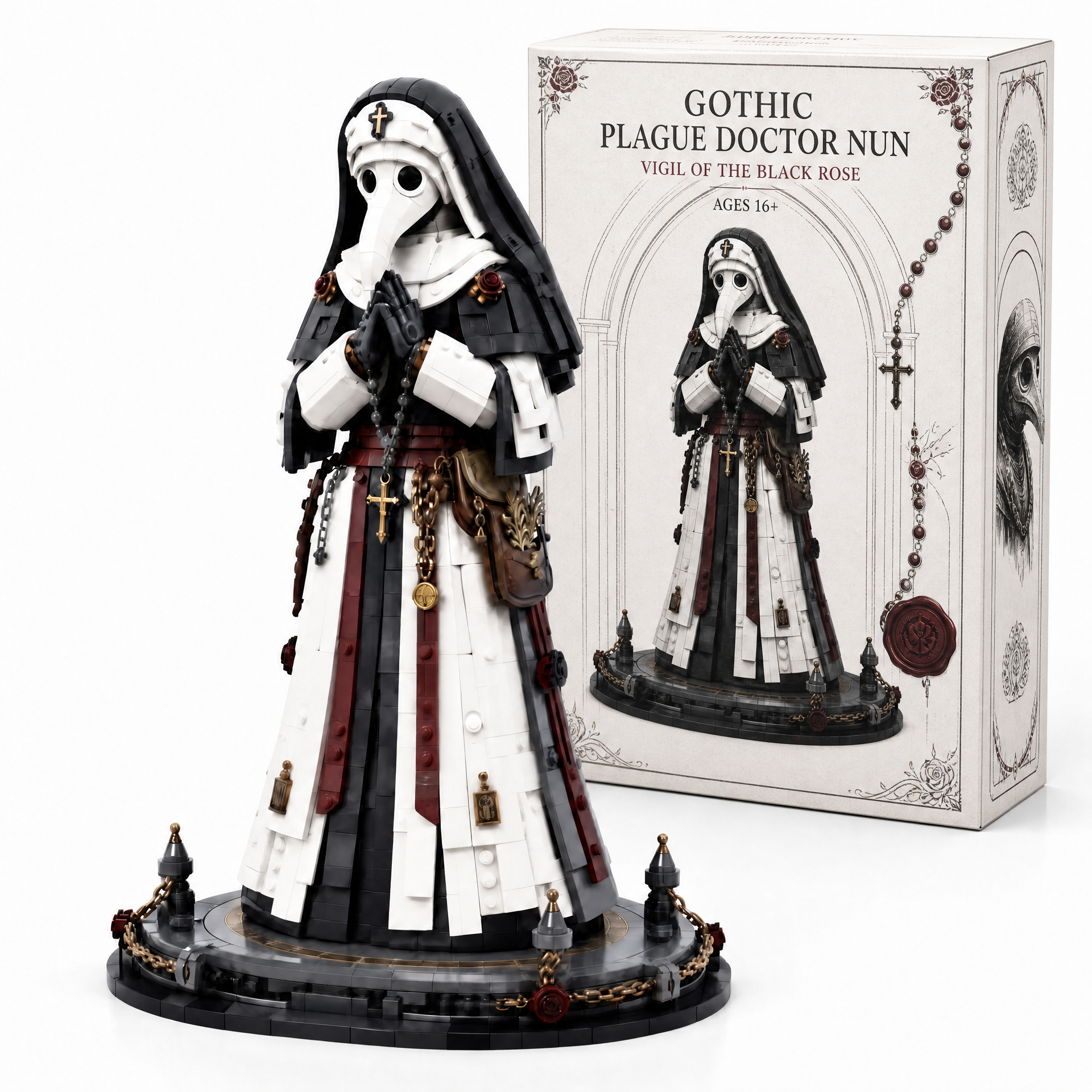 Gothic Plague Doctor Nun Collector Statue
