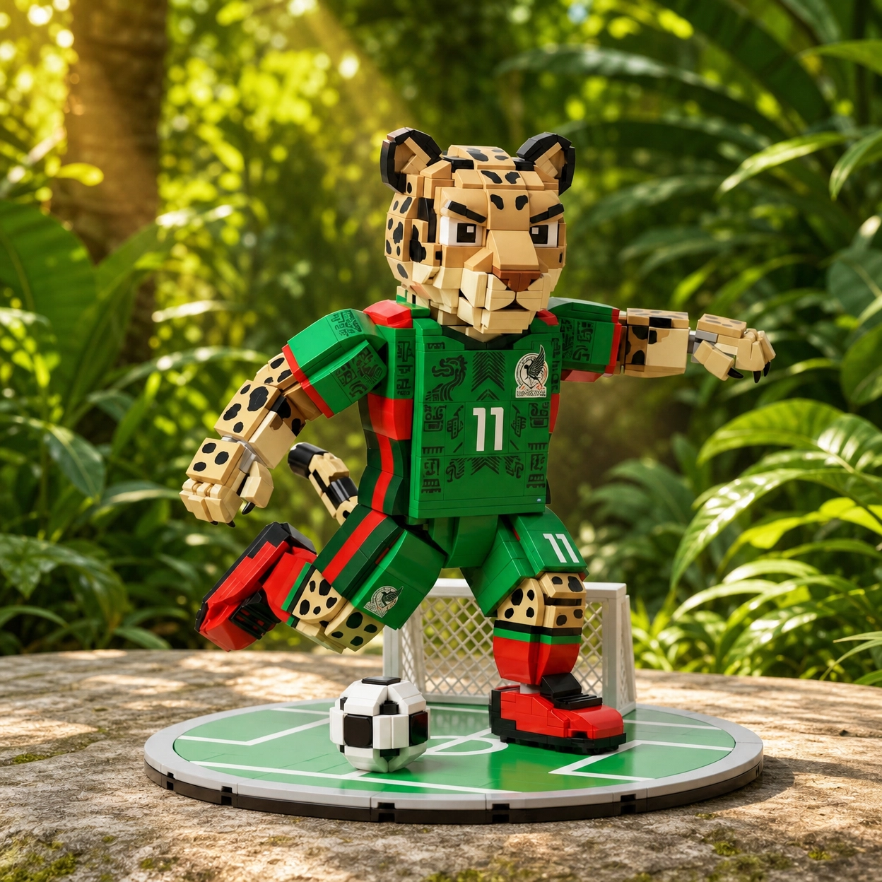 Mexico Star Jaguar Soccer Player Building Blocks