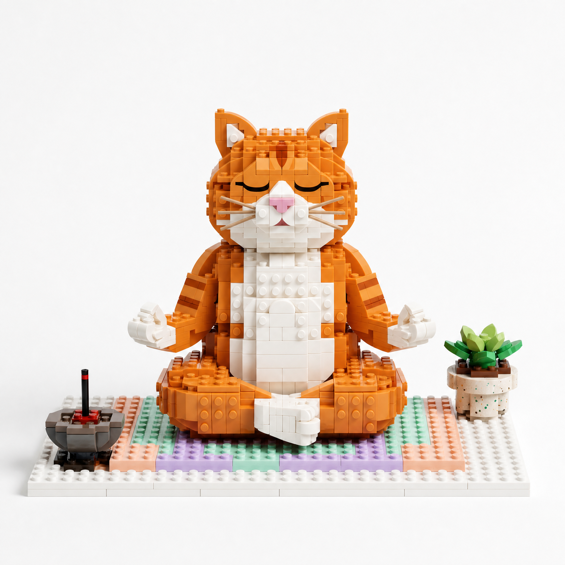 Zen Cat Garden: Mindful Moments in Bricks