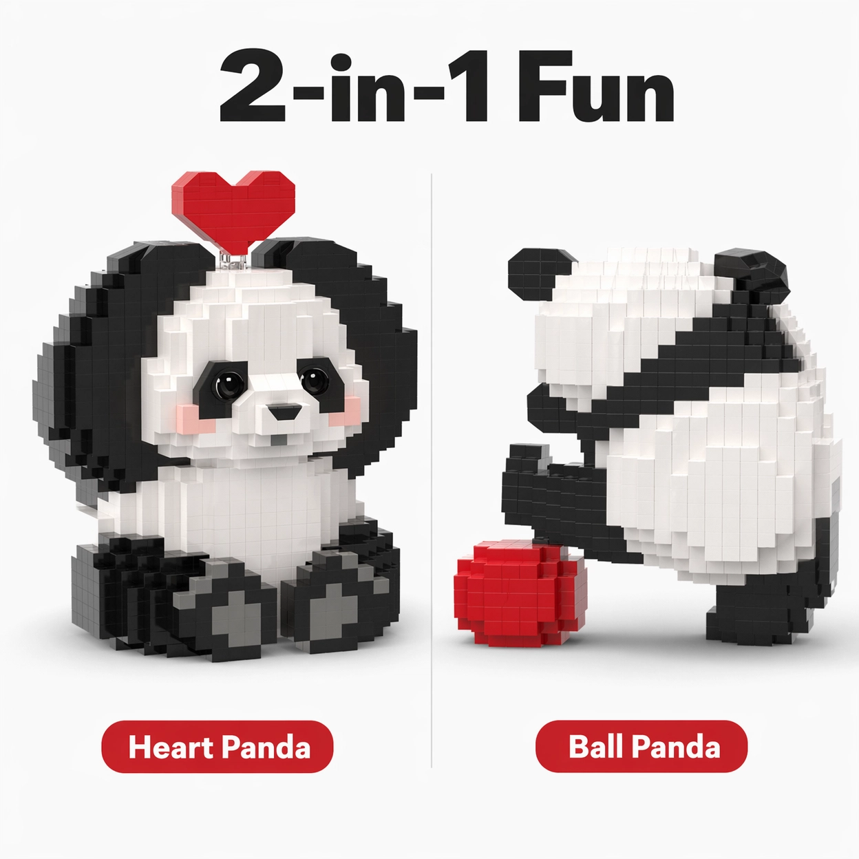 2-in-1 Panda Fun Building Block Set💗