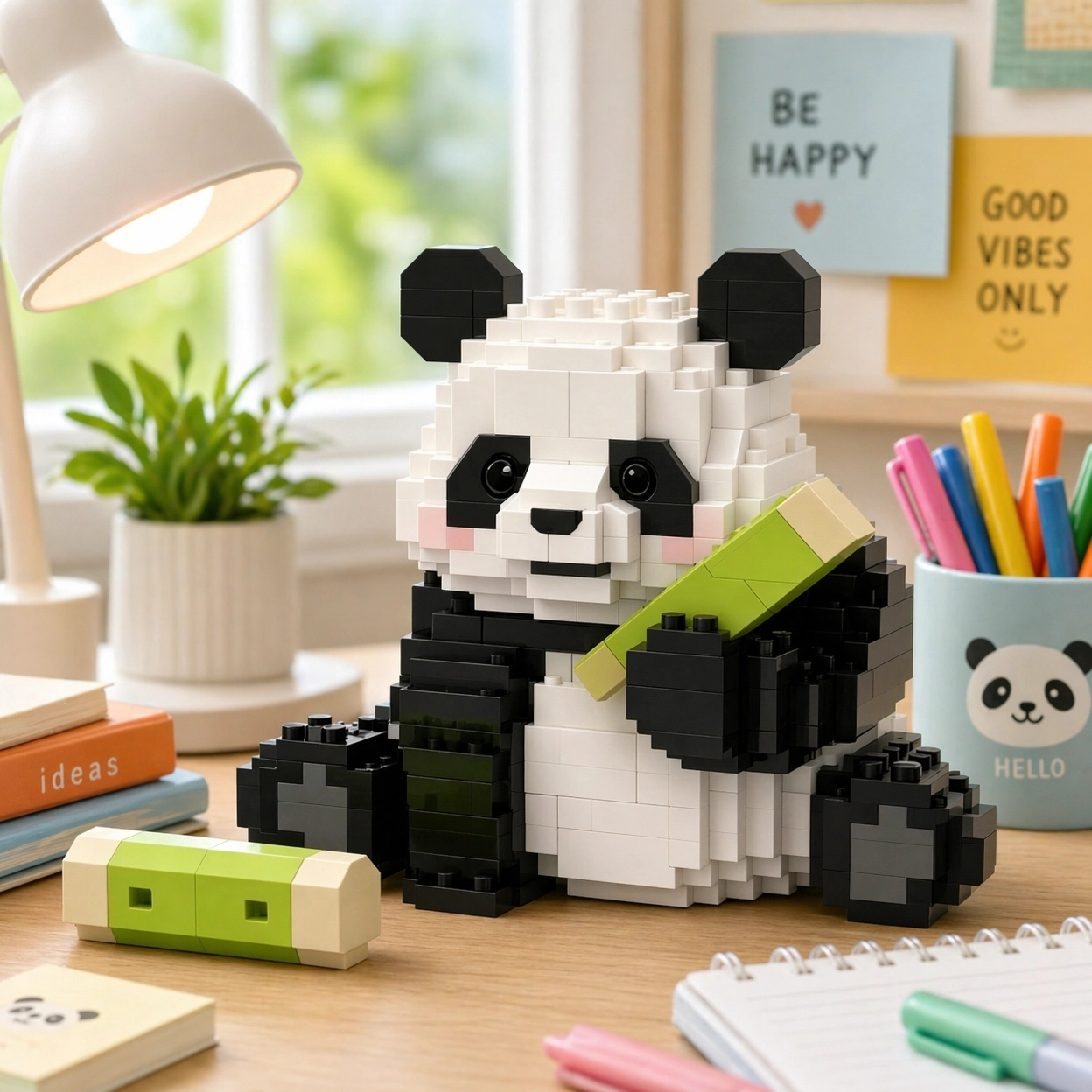  Panda Bamboo Brick Set: Your Adorable Desk Companion