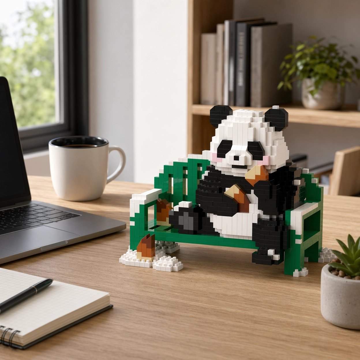 Panda Park Bench Building Block Set 