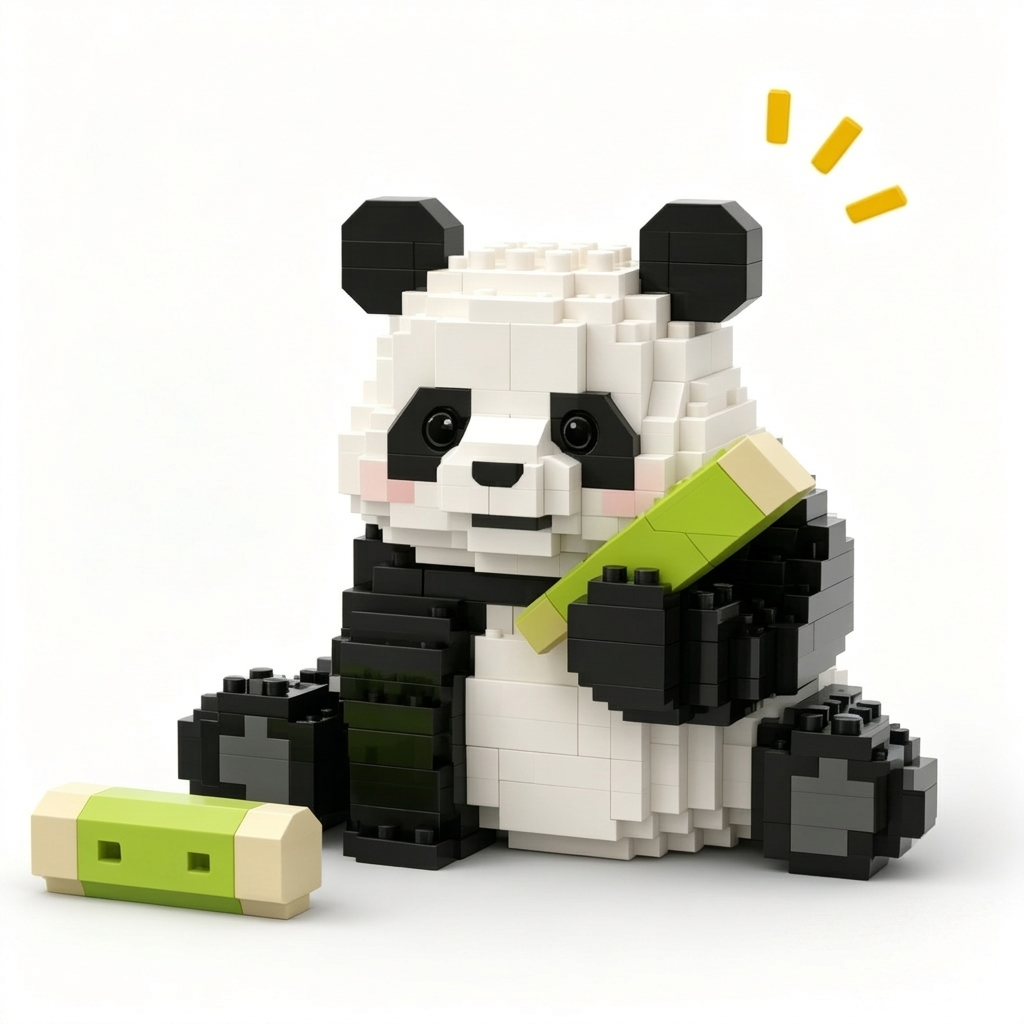  Panda Bamboo Brick Set: Your Adorable Desk Companion