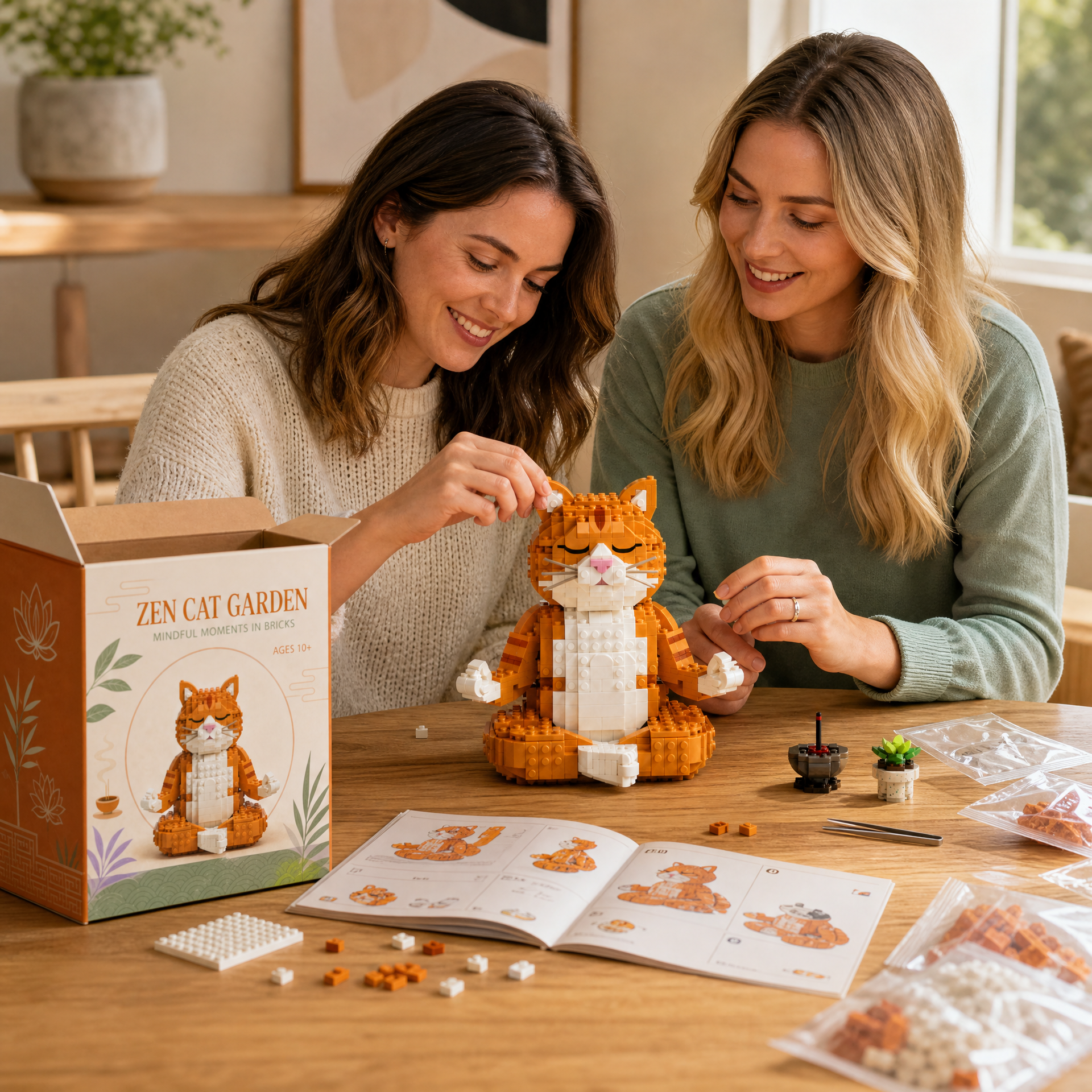 Zen Cat Garden: Mindful Moments in Bricks