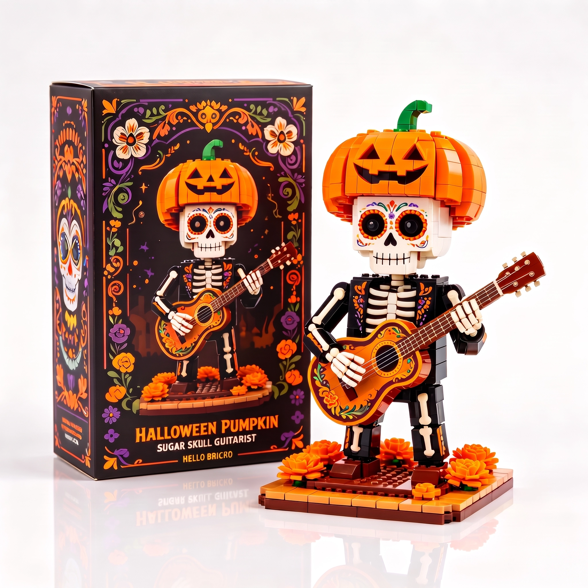 🎃 HALLOWEEN PUMPKIN: Sugar Skull Guitarist