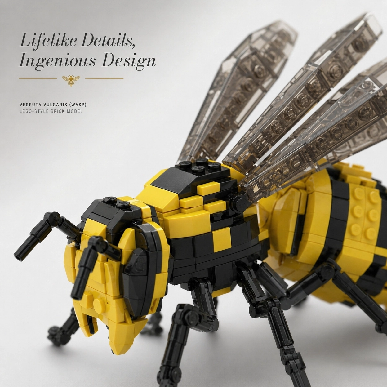 Vespula Vulgaris: Mechanical Wasp Brick Art Figurine