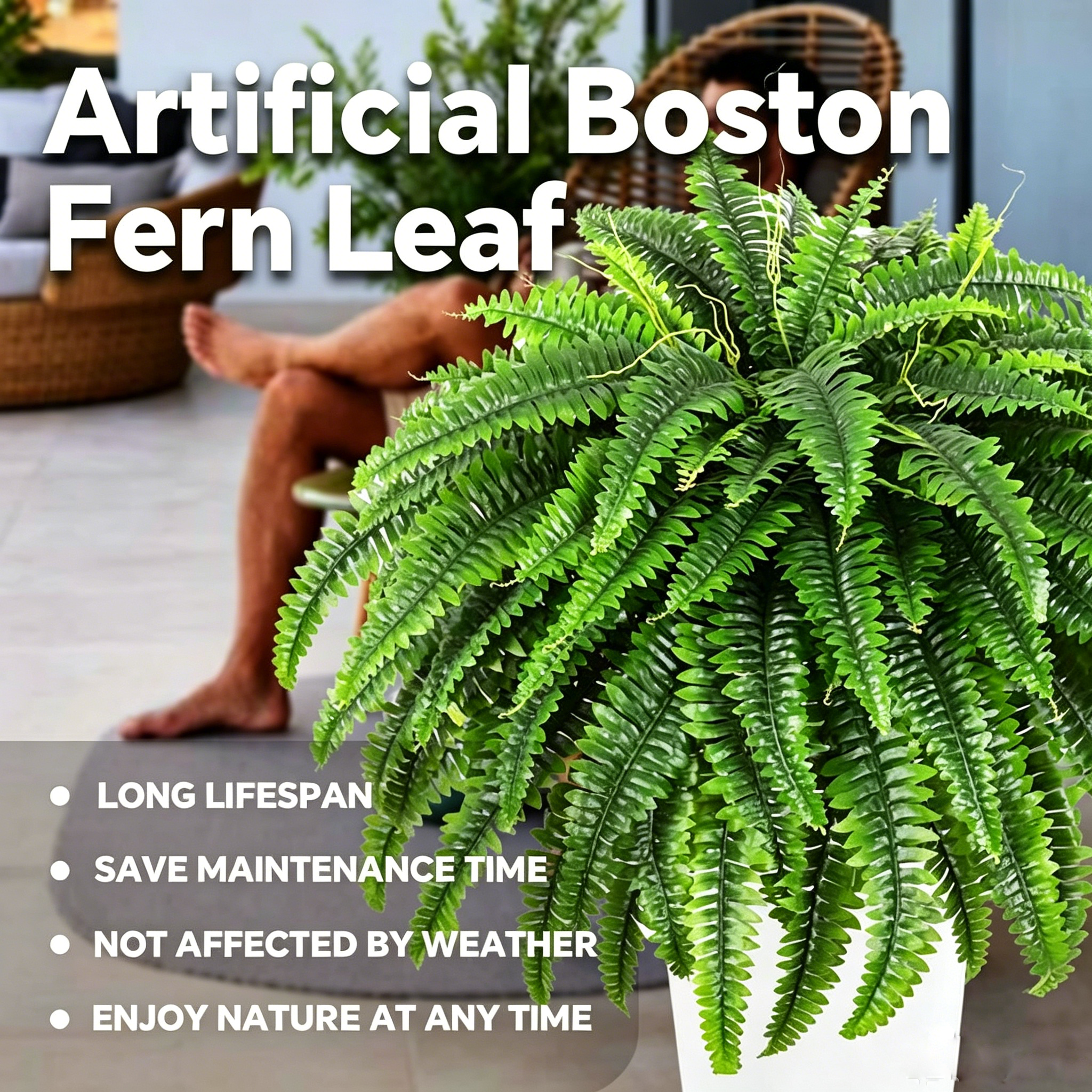 🔥 On Sale Only Today 🌱 UV Resistant Ferns Artificial Plants Large for Planters,Office & Home Decor, Outdoor&Indoor