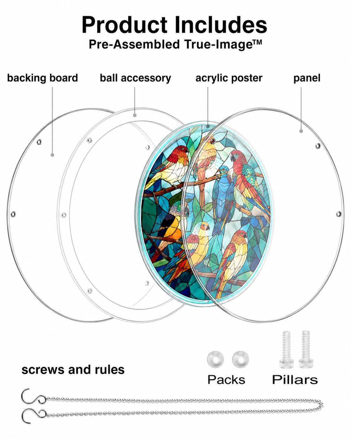 Acrylic Jigsaw Puzzle Suncatcher - Glowing Feather Haven