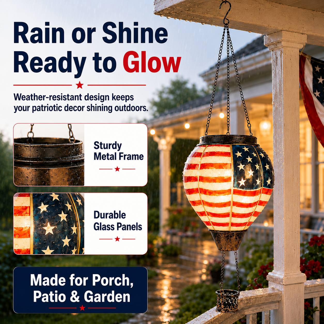 Independence Day Solar Hot Air Balloon Lantern