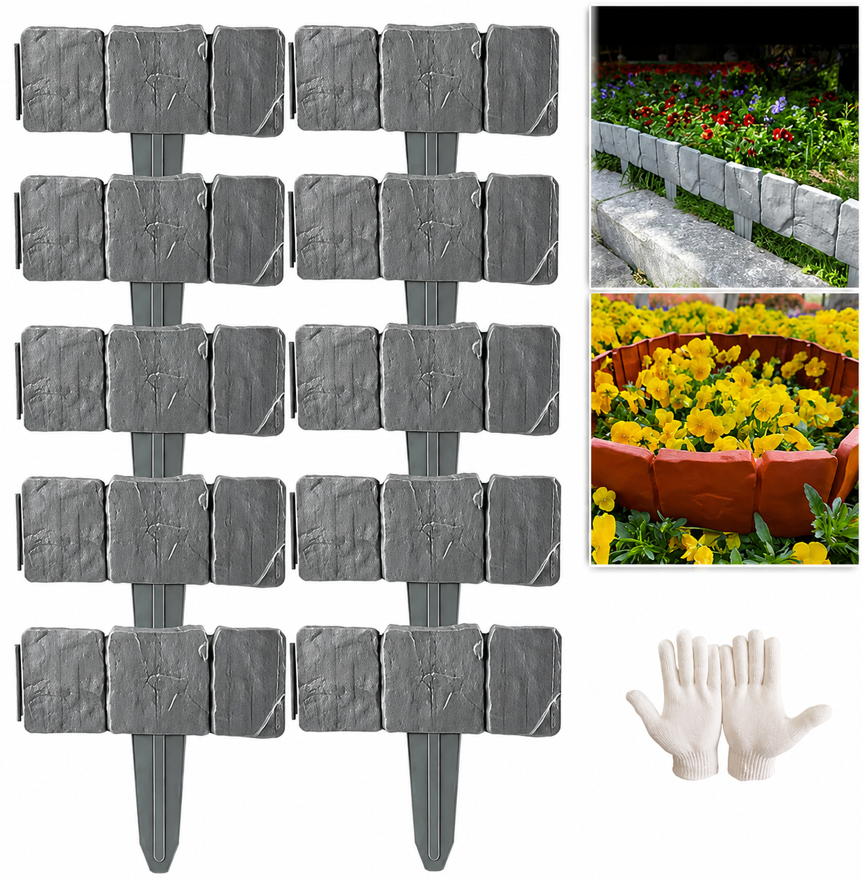 🔥2026 Hot Sale 55% OFF ✅️Imitation Stone Garden Fence - DIY Garden Edging Border