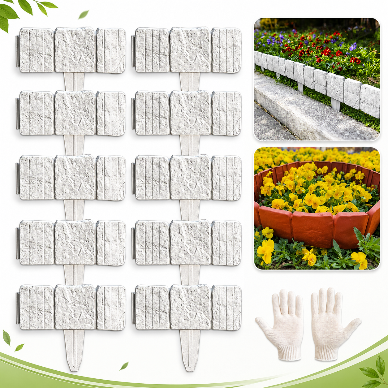 🔥2026 Hot Sale 55% OFF ✅️Imitation Stone Garden Fence - DIY Garden Edging Border