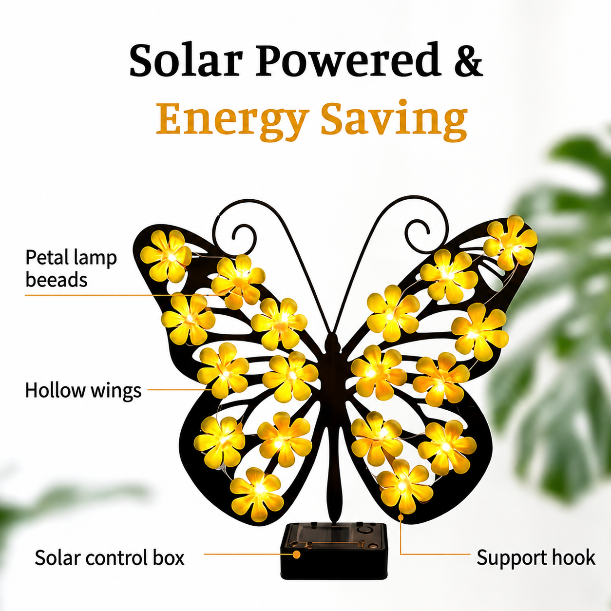 ✨Solar Lights Outdoor Metal Butterfly Wall Decor