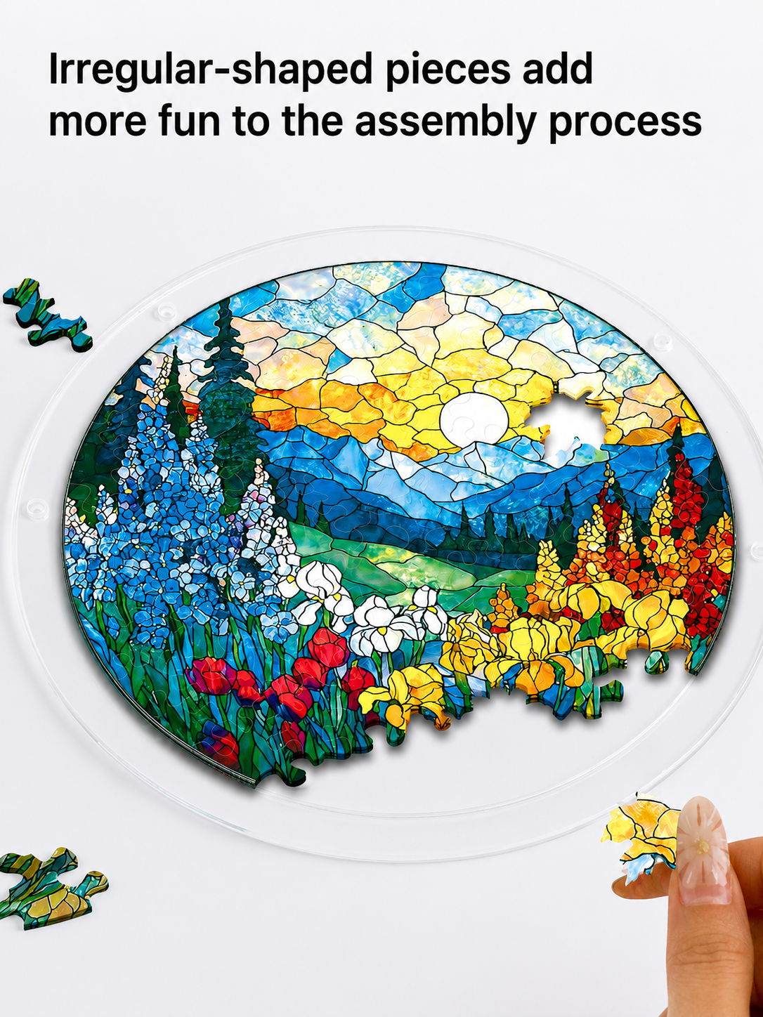 Acrylic Jigsaw Puzzle Suncatcher - Dawn Blossom Sea