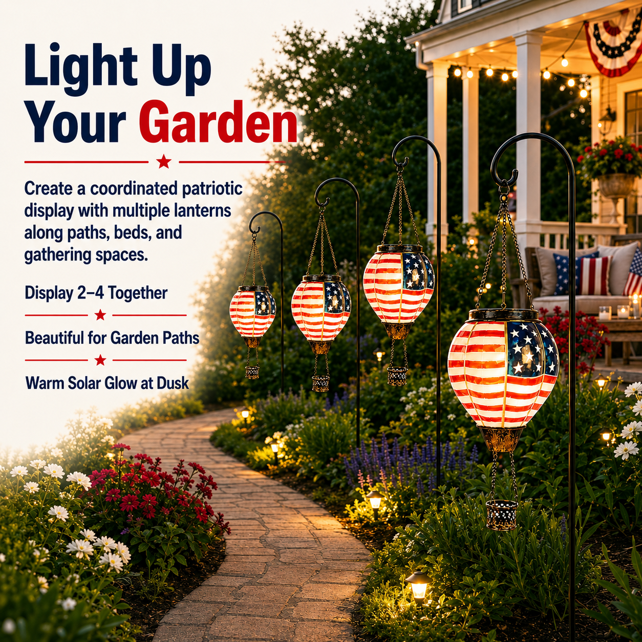 Independence Day Solar Hot Air Balloon Lantern