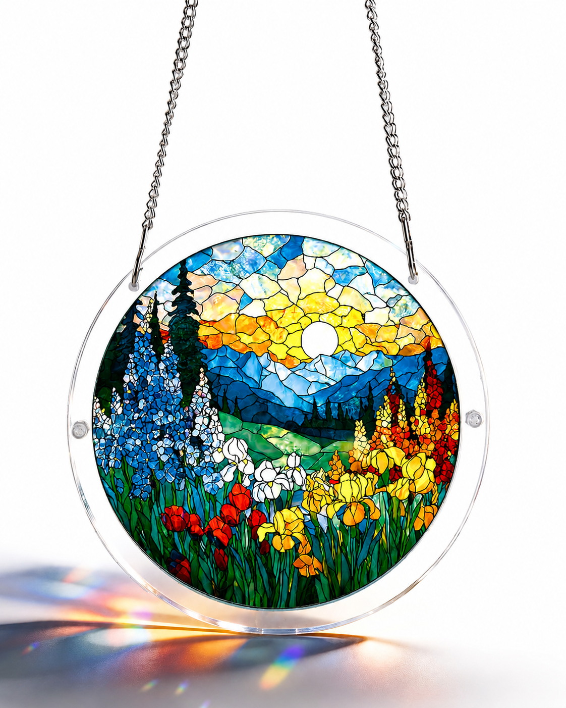 Acrylic Jigsaw Puzzle Suncatcher - Dawn Blossom Sea