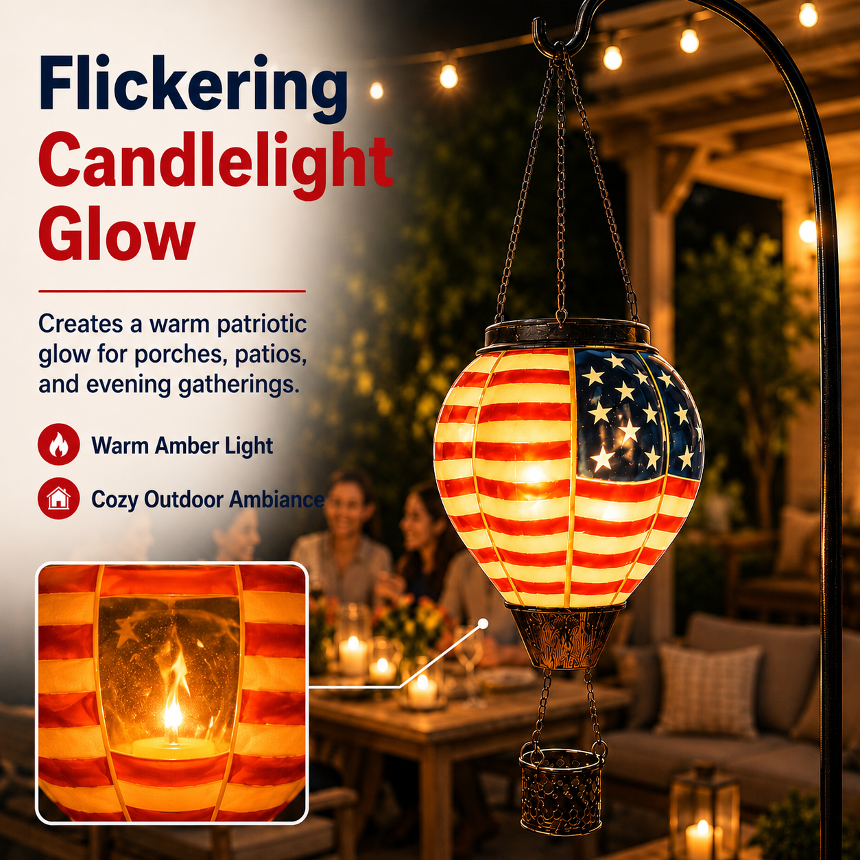 Independence Day Solar Hot Air Balloon Lantern