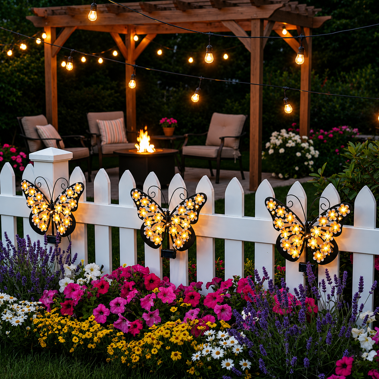 ✨Solar Lights Outdoor Metal Butterfly Wall Decor