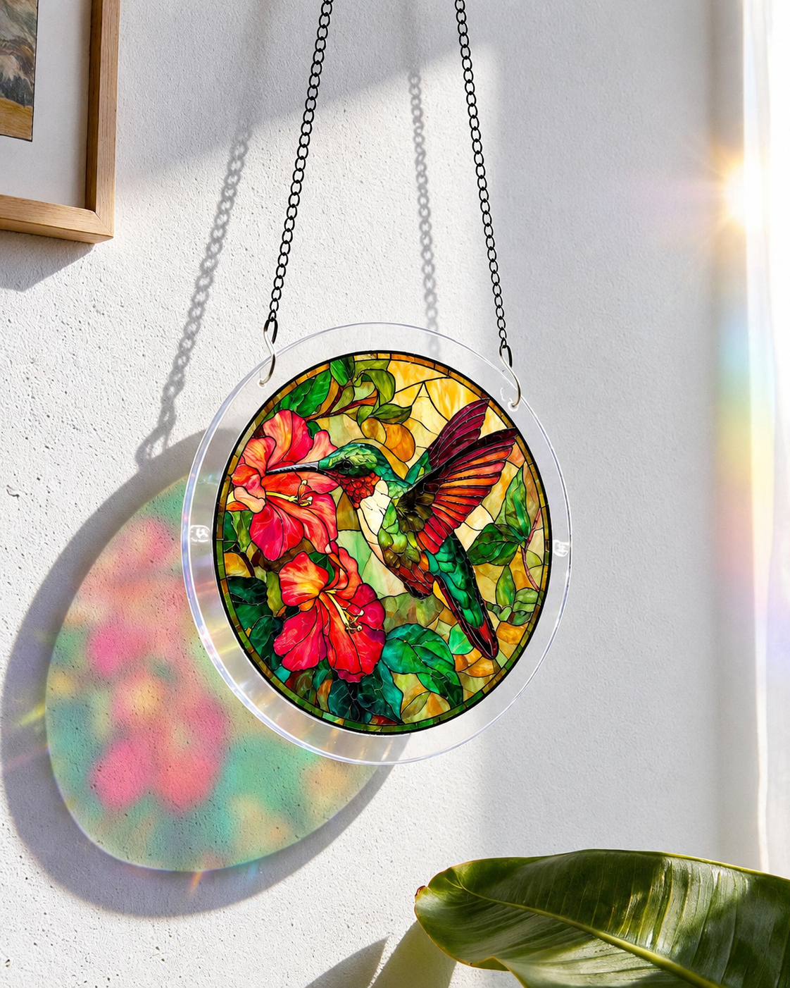 Acrylic Jigsaw Puzzle Suncatcher - Emerald Flame Hummingbird