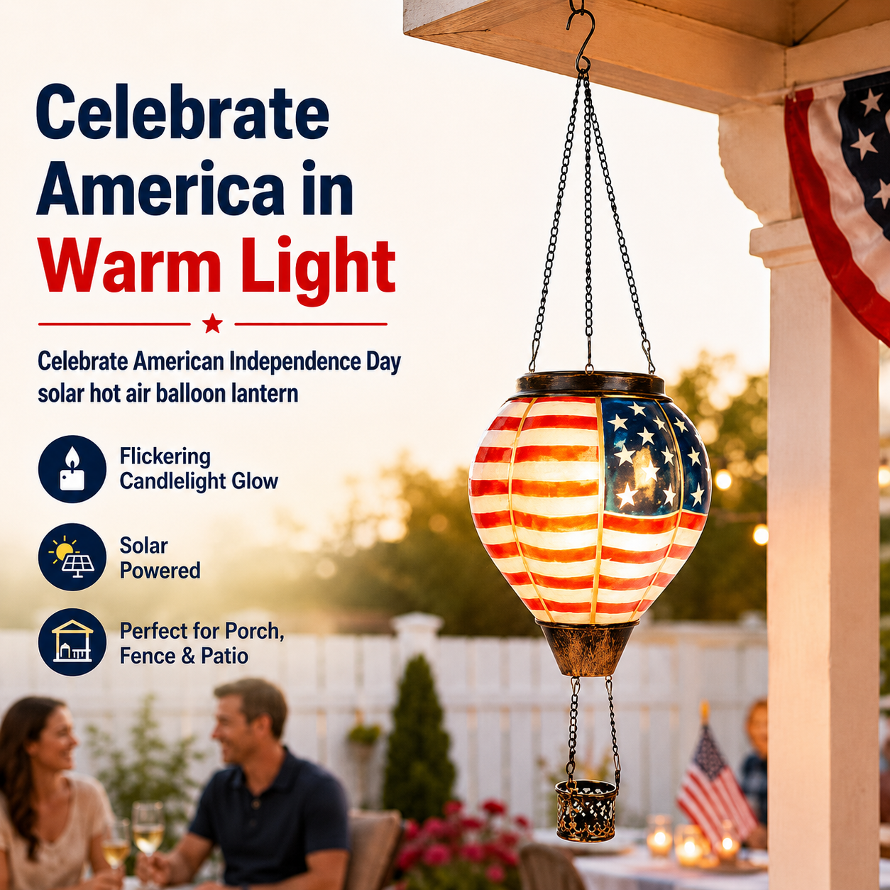 Independence Day Solar Hot Air Balloon Lantern