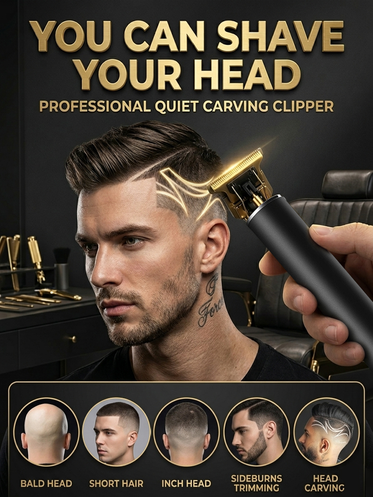 Silent and no-stuck hair Electric oil-cut carving hair clipper【👍Haircut, Shave, and Hair Removal in One!】【👍Lifetime warranty; free replacement for any issues within one year!！】
