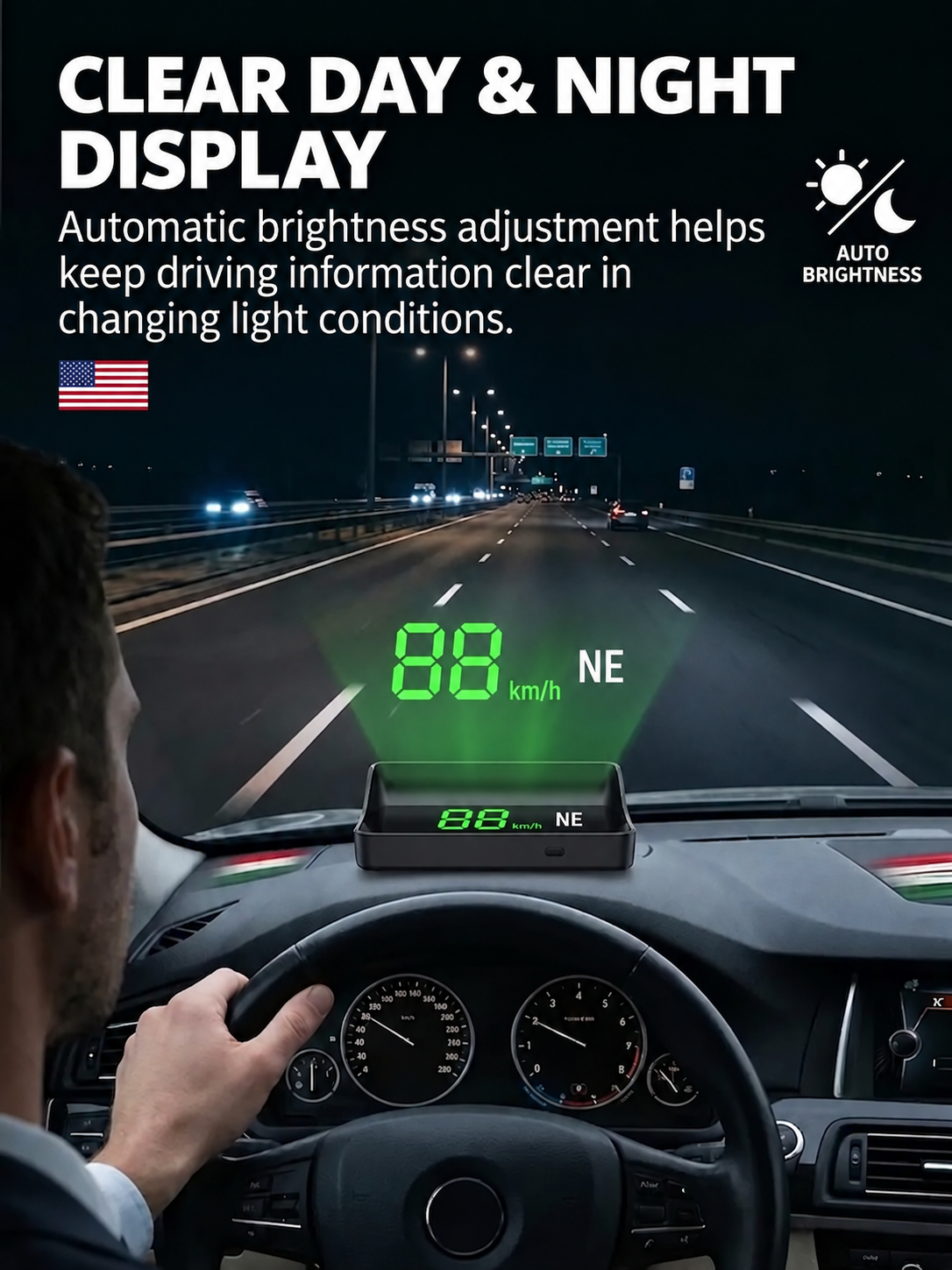 【Smart In-Car HUD Co-Pilot】Works on Sedans, SUVs, Pickups, RVs, and More! 30-Day Risk-Free Trial